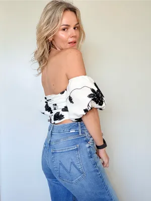 House of Harlow 1960 x REVOLVE Leya Embroidered Top in White & Black thumbnail 7