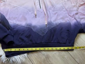 Victoria’s Secret Pink/Purple Ombre Quarter Zip Cropped Hoodie. Size Medium thumbnail 3