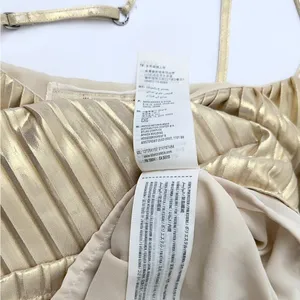 Vintage Abercrombie & Fitch Metallic Pleated Cami - Gold - XS thumbnail 10