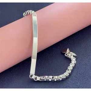 Solid Box Chain Bracelet | 925 Sterling‎ Silver thumbnail 3