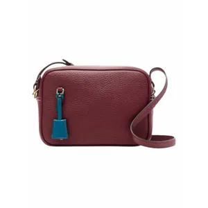 J. Crew Signet Pebble Leather Crossbody Camera Bag Burgundy Red thumbnail 4