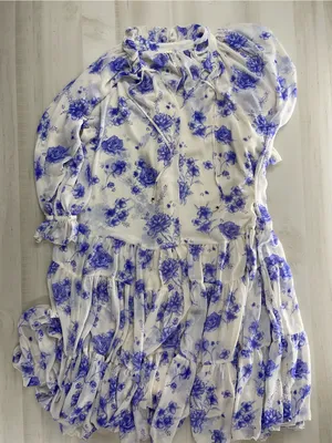 FREE PEOPLE feeling groovy floral maxi dress long sleeve purple M thumbnail 6