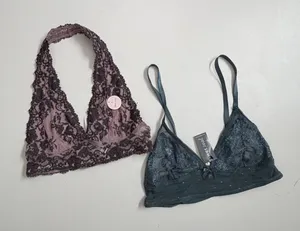 Forever 21 Wet Seal Bralettes Halter No Padding Lace Polka Dot Pink Purple Green thumbnail 1