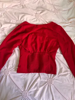 Abercrombie top red blouse long sleeve thumbnail 4