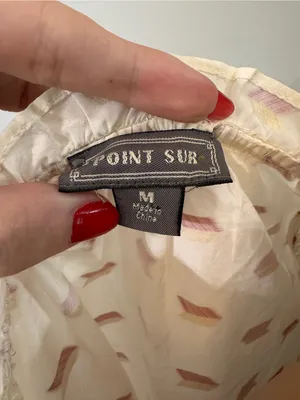 Point Sur J. Crew White Metallic Shirt Top Medium White Embroidered Pink Gold thumbnail 8