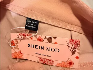 SHEIN Peach Wide-Leg High Waist Trousers thumbnail 3