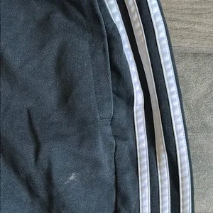 Adidas Black and White Sweatpants with Elastic Cuffs thumbnail 3