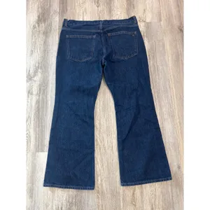 Madewell Flare Jeans Dark Indigo Blue High Rise Wide‎ Leg 1lDenim Size 32 Petite thumbnail 3