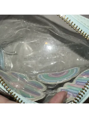 Stoney Clover Lane 8" Clear Sky Makeup Pouch Bag Pineapple Rainbow Flower Patch thumbnail 6