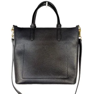 Lauren Ralph Lauren Andover Black Pebbled Tote Satchel Crossbody Bag Gold RLL thumbnail 3