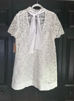 Few Moda White Lace Mini Shift Dress thumbnail 1