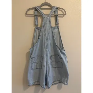 Levi's Denim Shortall Womens Large Light Wash Vintage Utility Chore Concert thumbnail 3