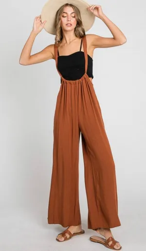 Zenana Tie Back Suspender Jumpsuit with Pockets Size L NWT thumbnail 1