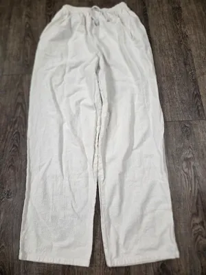 Isara Shop Elastic Waist Cream/Ivory XL Women's Cotton Thailand Pants thumbnail 1