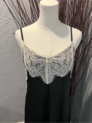 🌺Nwt Wild Fable Black Satin And Lace Maxi Slip Dress Size Medium🌺 thumbnail 3