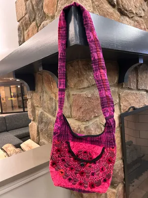 Vibrant Pink Plaid Shoulder Bag with Padded Strap thumbnail 7