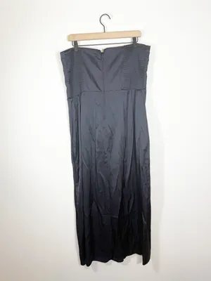 Abercrombie Black Satin Sculpt Strapless Maxi Dress XL thumbnail 5
