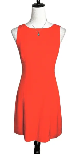 Hugo Buscati Silk Sheath Dress Orange Sleeveless Cocktail Wedding Guest Size‎ 4 thumbnail 1