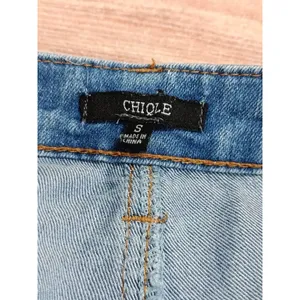 Chiqle Women’s Denim Overall Shorts Blue Size Small thumbnail 4