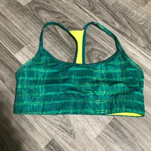 Champion Green/Neon Yellow Sports Bra; small thumbnail 1