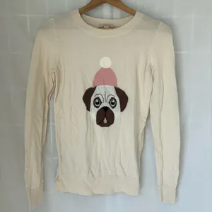 Loft pug 100% cotton crewneck sweater size xs thumbnail 1