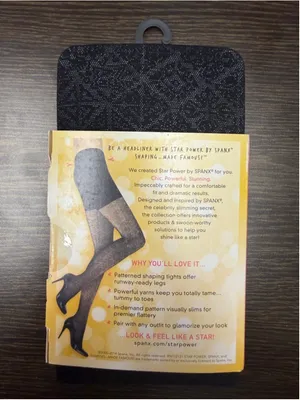 Spanx Center Stage Patterned Shapewear Tights Size C Black Smoothing NWT Boudoir thumbnail 2