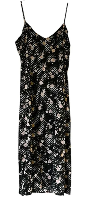 NWT Commense Floral Midi Dress Ruffle Sweetheart Neckline Spaghetti Straps New!! thumbnail 1