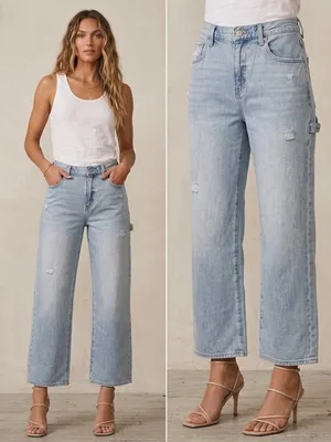 Pistola Dylan Carpenter Jeans Size 26 Wide Leg Baggy Light Wash Denim Utility thumbnail 2