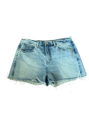 GOOD AMERICAN Light Wash Denim Shorts Size 31 / US 12 thumbnail 3