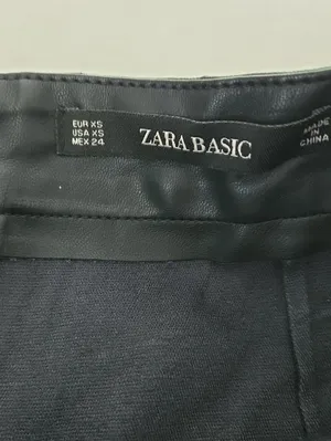 Zara Black Faux Leather Mini Skirt with Asymmetric Zippers Size XS thumbnail 5