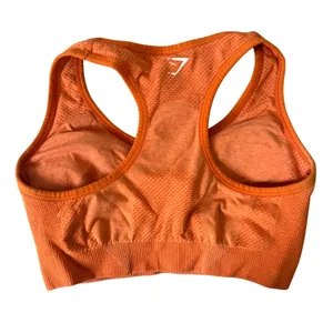 Gymshark Vital Seamless Sports‎ Bra Orange Marl Nylon Small Activewear Gym Yoga thumbnail 2