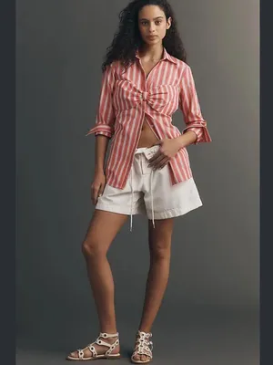Anthropologie Maeve Bow Long-Sleeve Buttondown Top thumbnail 4