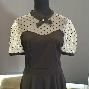 Women’s Black with Polka Dot Dress 1950’s Retro Style Size L NEW thumbnail 2