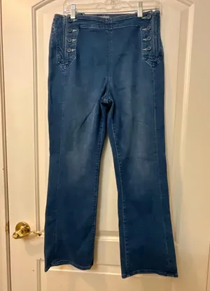 Mother Sailor Tripper High Rise Bootcut Cropped Flare Jeans 30 thumbnail 1