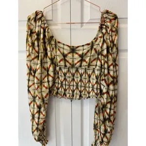Urban Outfitters Old Soul Multi Colored Smocked Crop Top UO Size Large M‎ thumbnail 7
