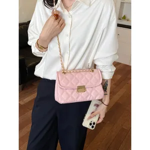 Chic Carryalls Pink Quilted Chain Crossbody Bag thumbnail 9