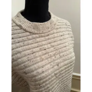 Madewell Donegal Elsmere Chunky Ribbed Pullover Sweater Cream Speckled NC651 thumbnail 3