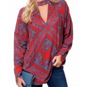 Free People Walking on a dream tunic keyhole top M Western Boho Festival thumbnail 5