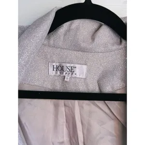 House of CB Shimmer Blazer Wrap Dress Women S Silver Glam Sparkle Cocktail Party thumbnail 4