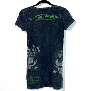 L Ed Hardy Tee T-shirt authentic Y2K clubwear indie-sleaze Baby 2000's Vintage thumbnail 4
