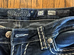 Y2K Miss Me Shorts Denim Low Rise thumbnail 2
