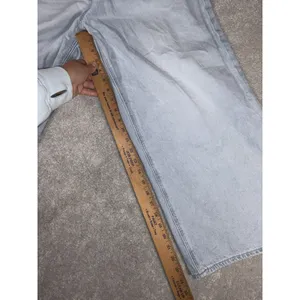 american eagle super high rise baggy wide leg ankle 14 Short Distressed Lt Wash thumbnail 9