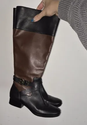 Michael Kors Black & Brown Over-the-Knee Riding Boots 6.5 thumbnail 1