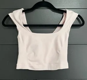GARAGE Baby Pink Cap Short Sleeve Smoothing Tank Top Shirt Sz XS EUC thumbnail 1