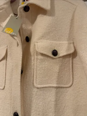 Boden‎ texture wool over shirt Button-Front Wool-Blend Coat 10 nwt thumbnail 4