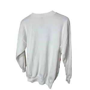 Vintage Christmas Panda Graphic Sweatshirt White Red Green Holiday Pullover L thumbnail 5