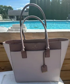 Kate Spade Cameron Street Havana Work Tote Shoulder Bag Open Top Pink Two Tone thumbnail 1