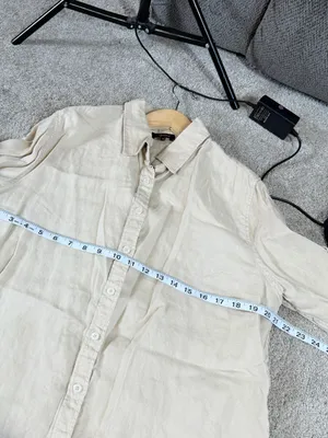 Quince Women’s 100% European Linen Long Sleeve Shirt in Driftwood M thumbnail 13