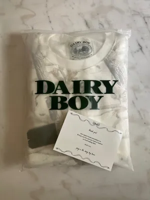 Dairy Boy Woodland Camo White Gray Oversized Crewneck thumbnail 2