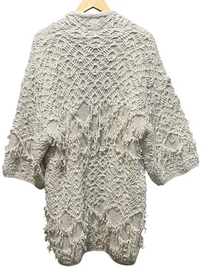 Akemi + Kin Anthropologie Textured Fringe‎ Blanket Cardigan OS thumbnail 9
